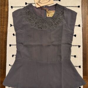 Mia Joy by Joyfolie Gray Embroidered Girls's Top